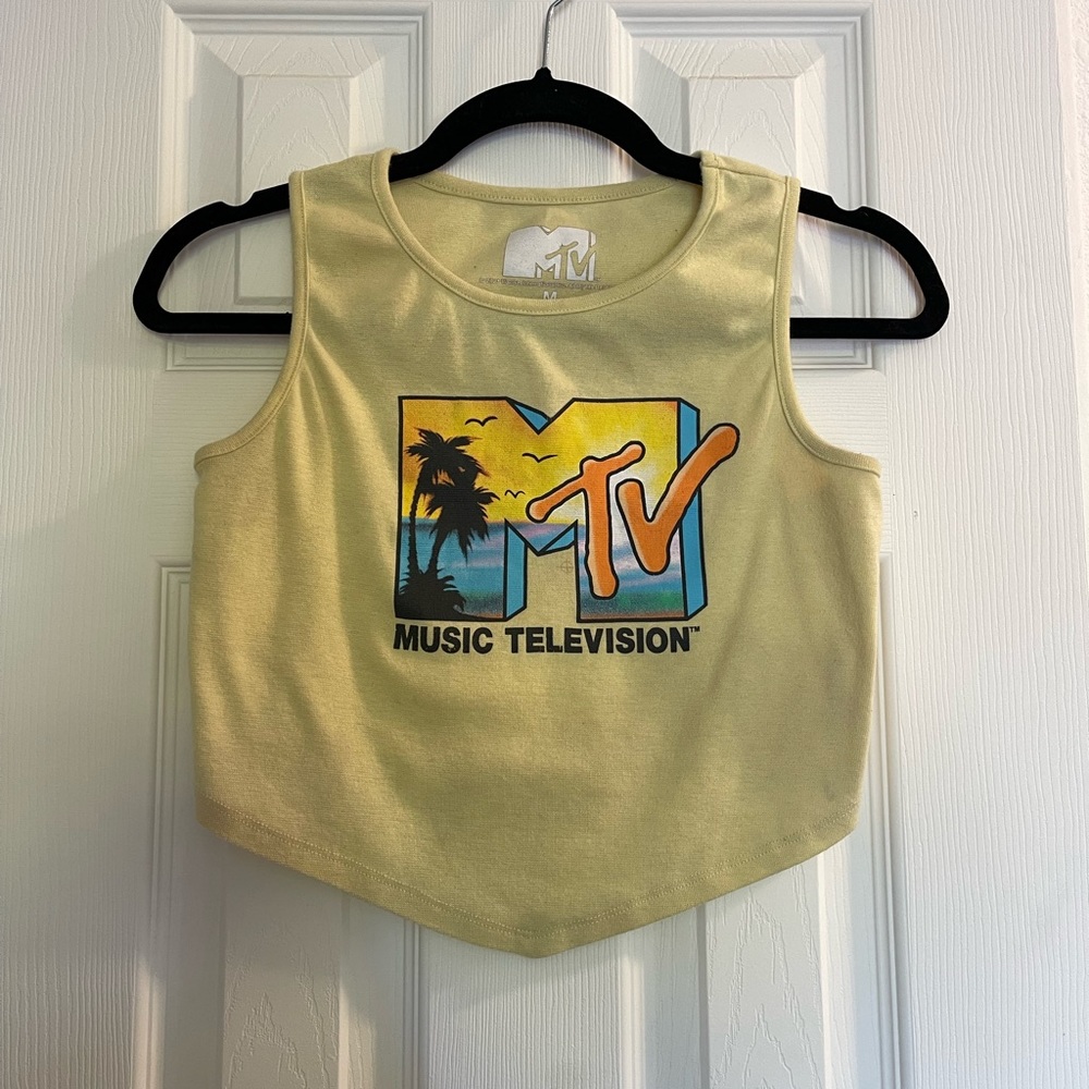 MTV Music Television Crop Tank Top | Sunset Beach Logo | Size M | RN 117508